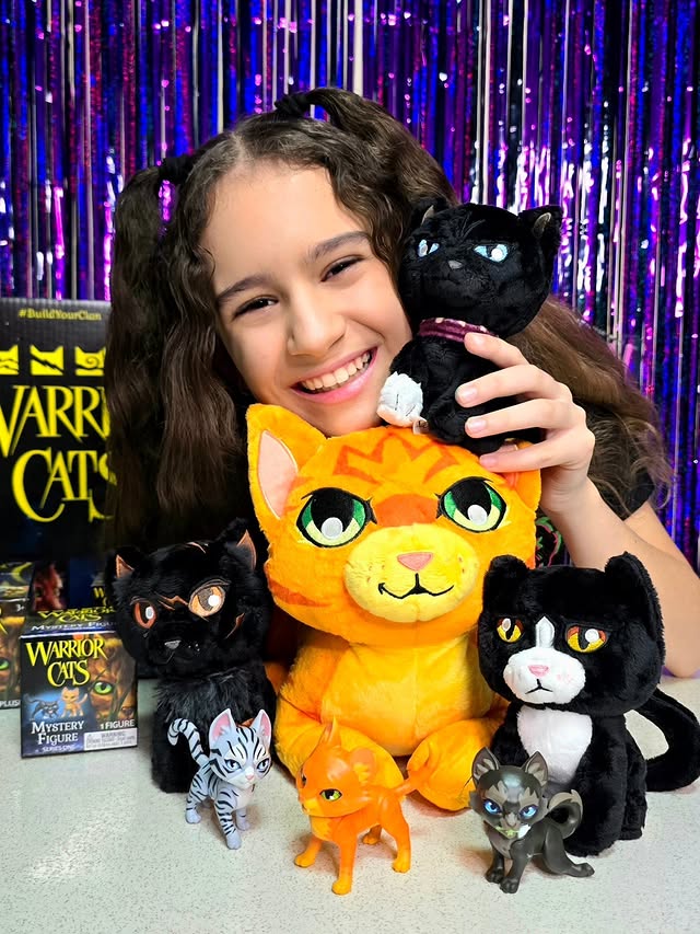 Instagram post by @tanjastoysreview for Bonkers Toys. Caption reads: [AD]😻 Tanja adores the all-new Warrior Cats....