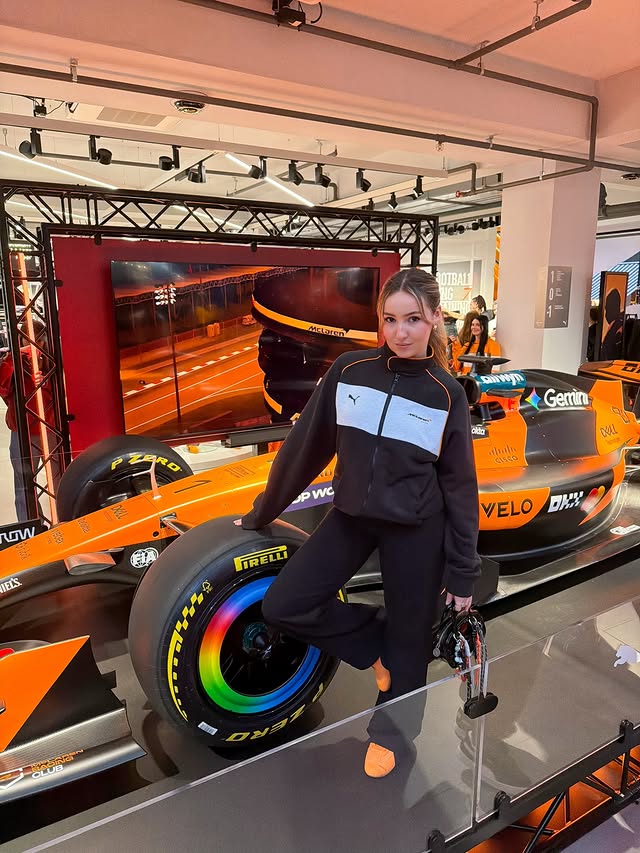 Instagram post by @theoliviahartley for McLaren. Caption reads: [...] to have been invited to the launch of....