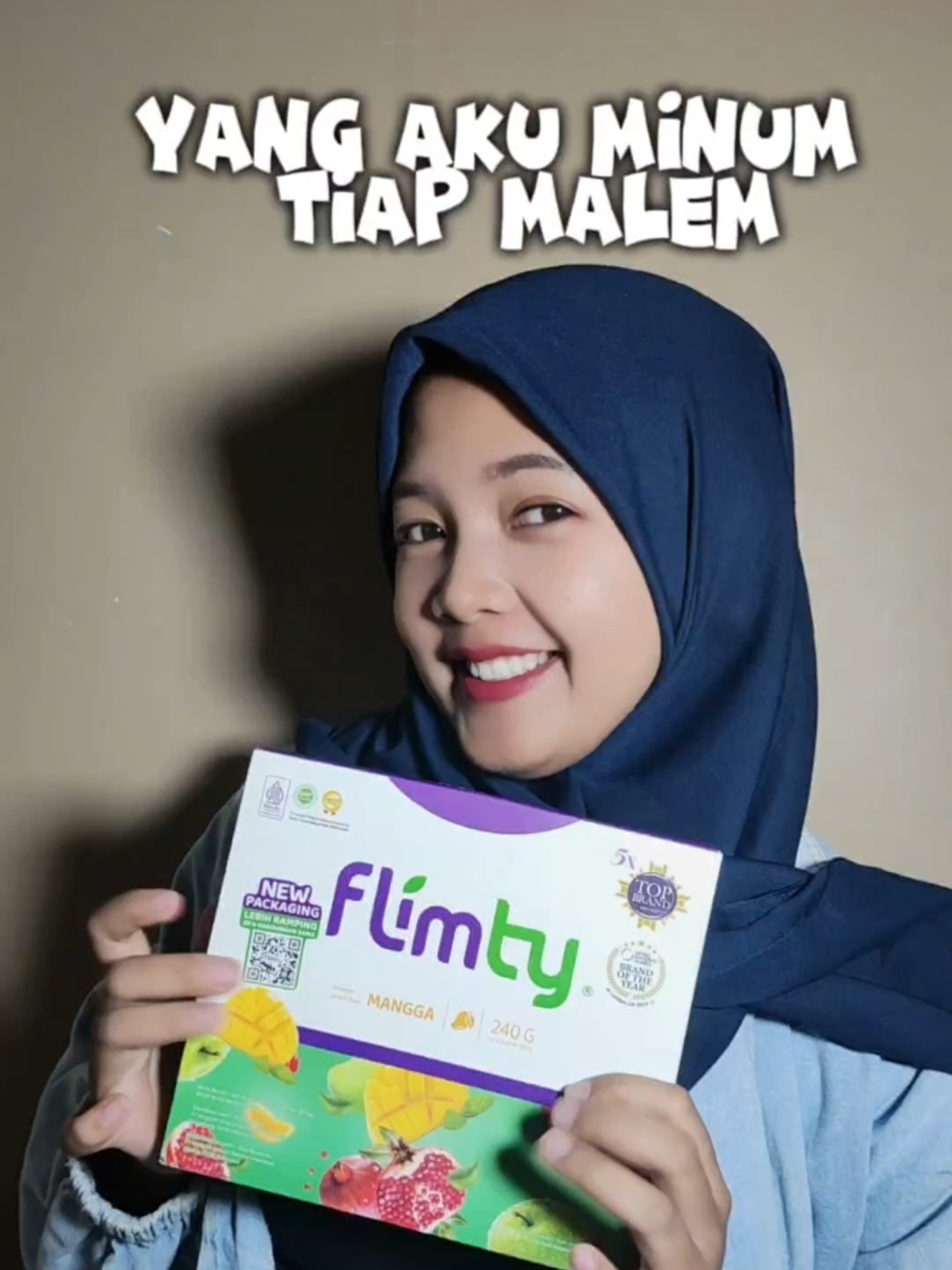TikTok post by @lennamaisaroh076 for Flimty Fiber. Caption reads: yang aku minum tiap malam 😍🥰 @FLIMTY FIBER....