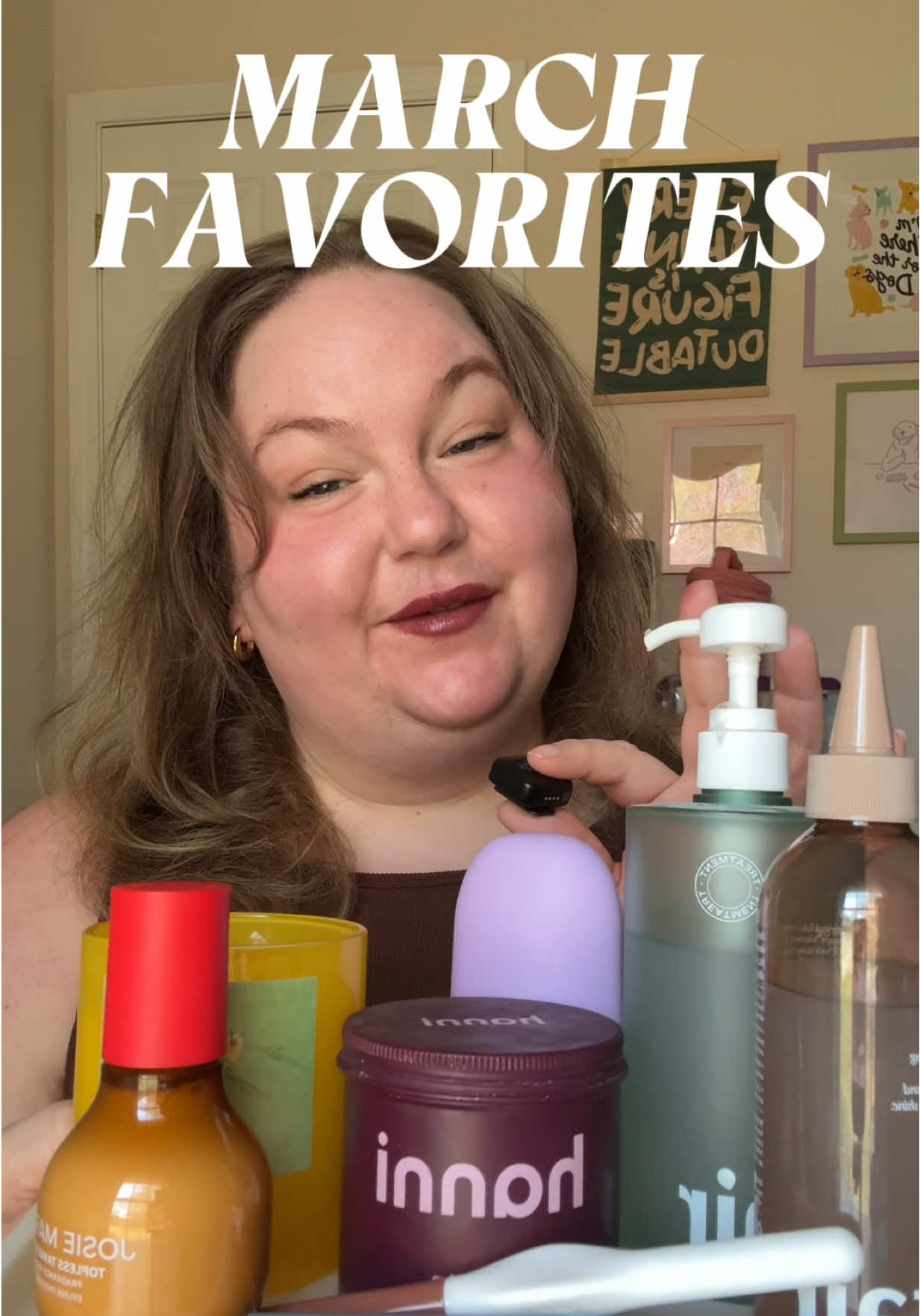 TikTok post by @radiantlygolden for Hanni Bodycare. Caption reads: everything i loved in march 🫶✨ a little roundup....