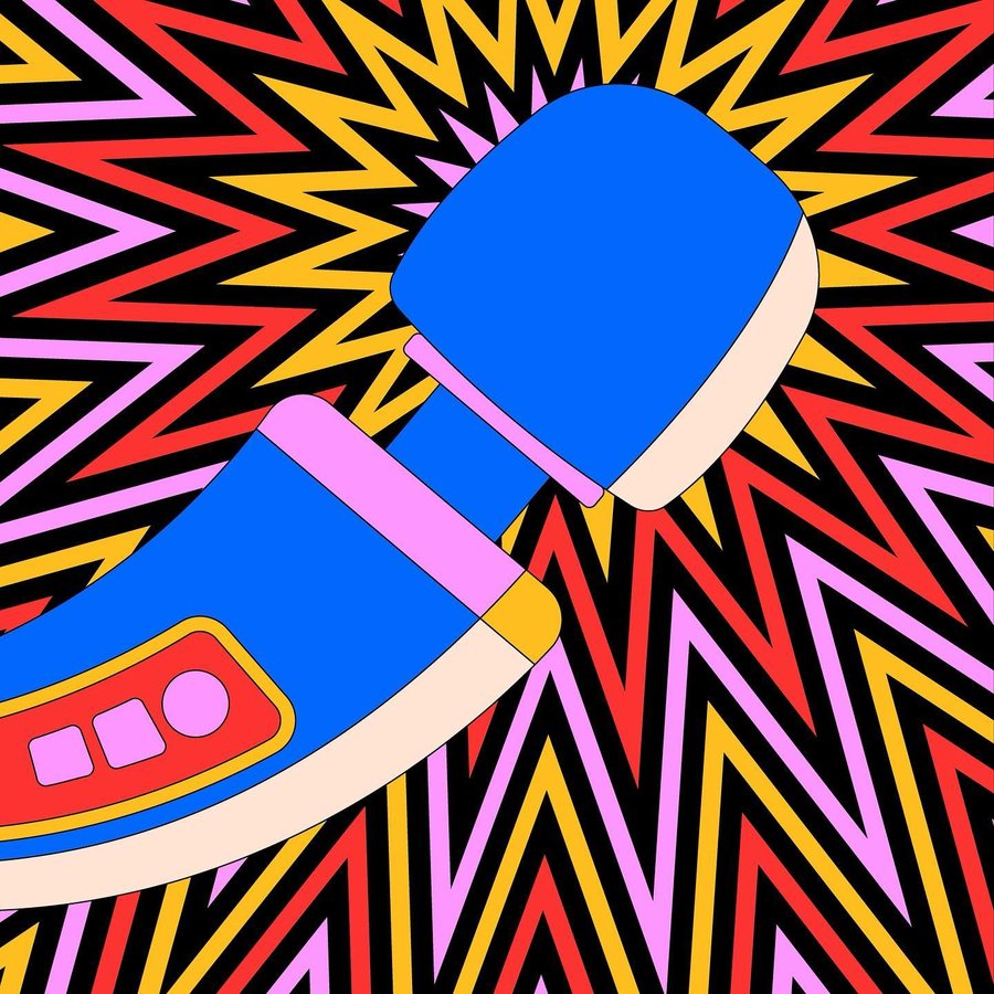 Instagram post by @idolikeblue for WIRED. Caption reads: [...] Friday Sex Toy Deals illustration for @wired....