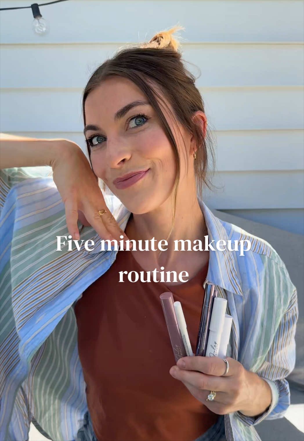 TikTok post by @maddieambrosius for Julep. Caption reads: gifted by @Julep Doing my makeup outside while the....