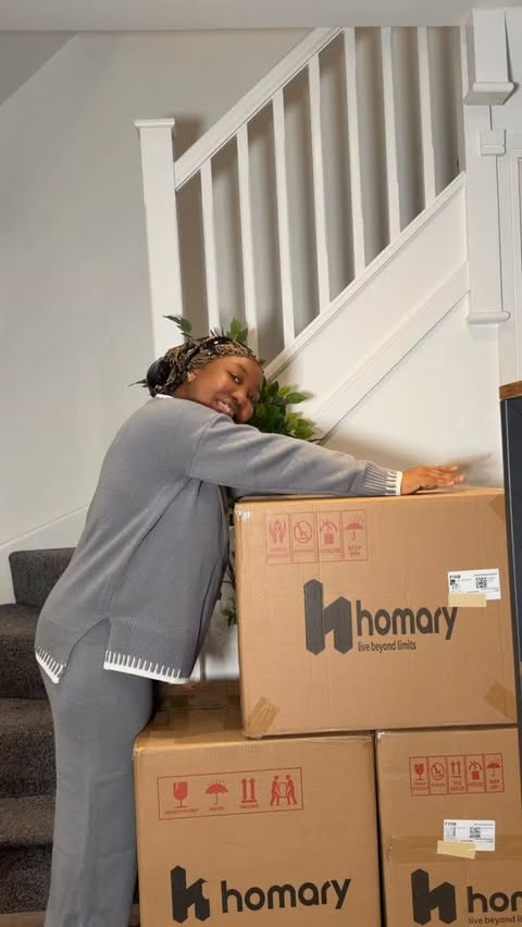 Instagram post by @baby_zyna for Homary. Caption reads: The quality of these furnitures From @homarycom is....