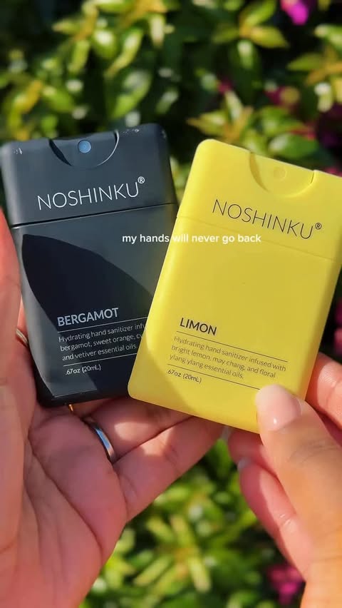 Instagram post by @crystaltheresaa for Noshinku. Caption reads: [...] never go back to regular sanitizer. Noshinku....