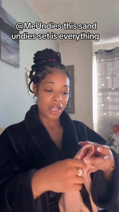 Instagram post by @r8musixmgmt for MeUndies. Caption reads: Loving this  sand set from @meundies ladies this....