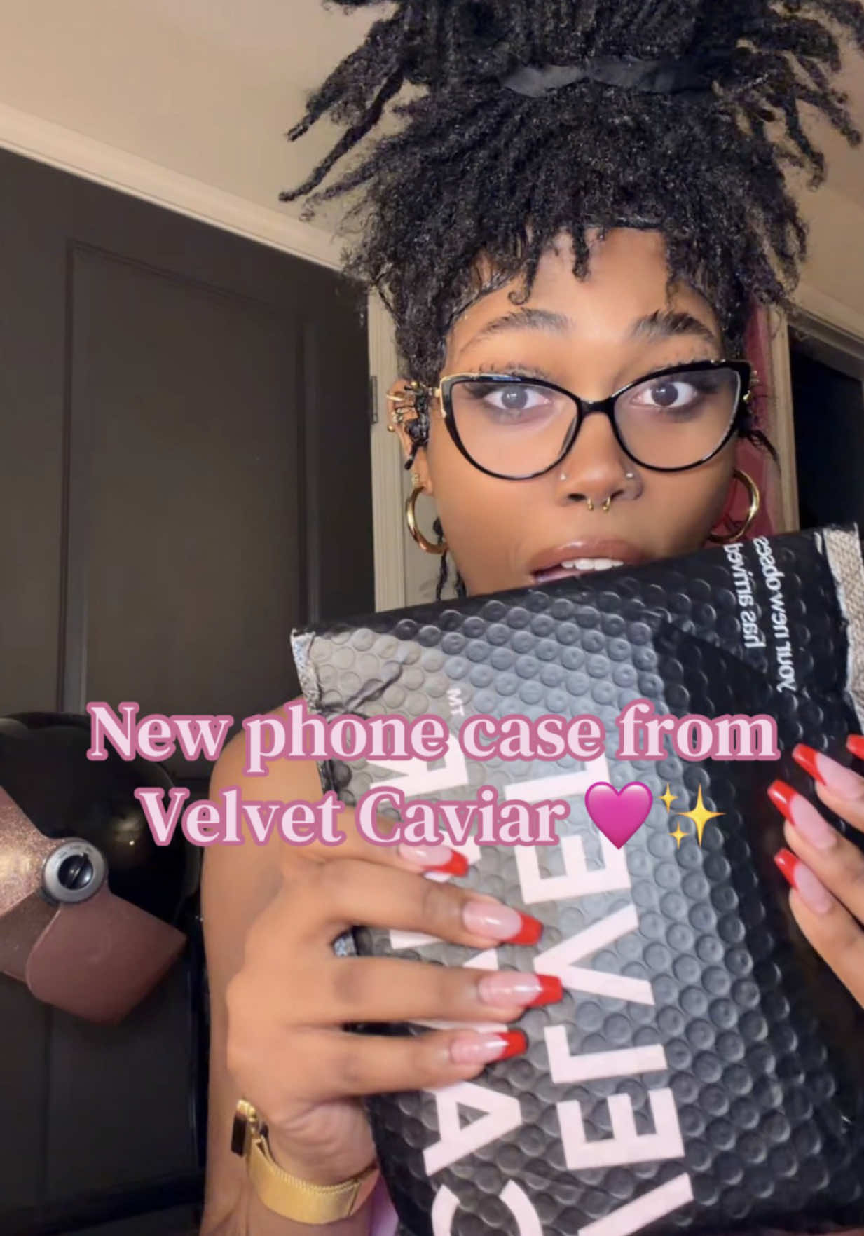 TikTok post by @itss_cj for VELVET CAVIAR. Caption reads: @velvetcaviar I absolutely loveeeee!!! 🩷🩷🩷 go....