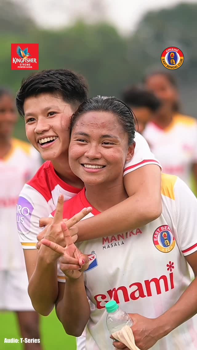 Instagram post by @eastbengalfootballclub for Kingfisher. Caption reads: [...] [CWFL 2026 | Joy East Bengal 🤝....