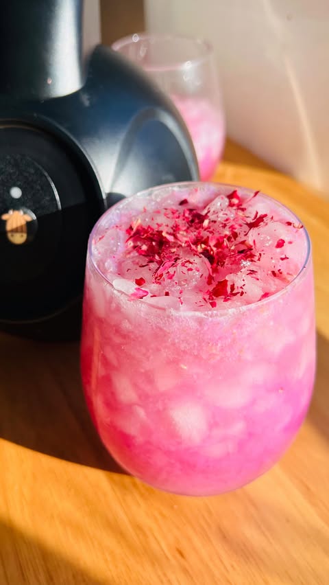 Instagram post by @avauppal for Almond Cow. Caption reads: [...] lychee mocktail? SO GOOD! I used my....