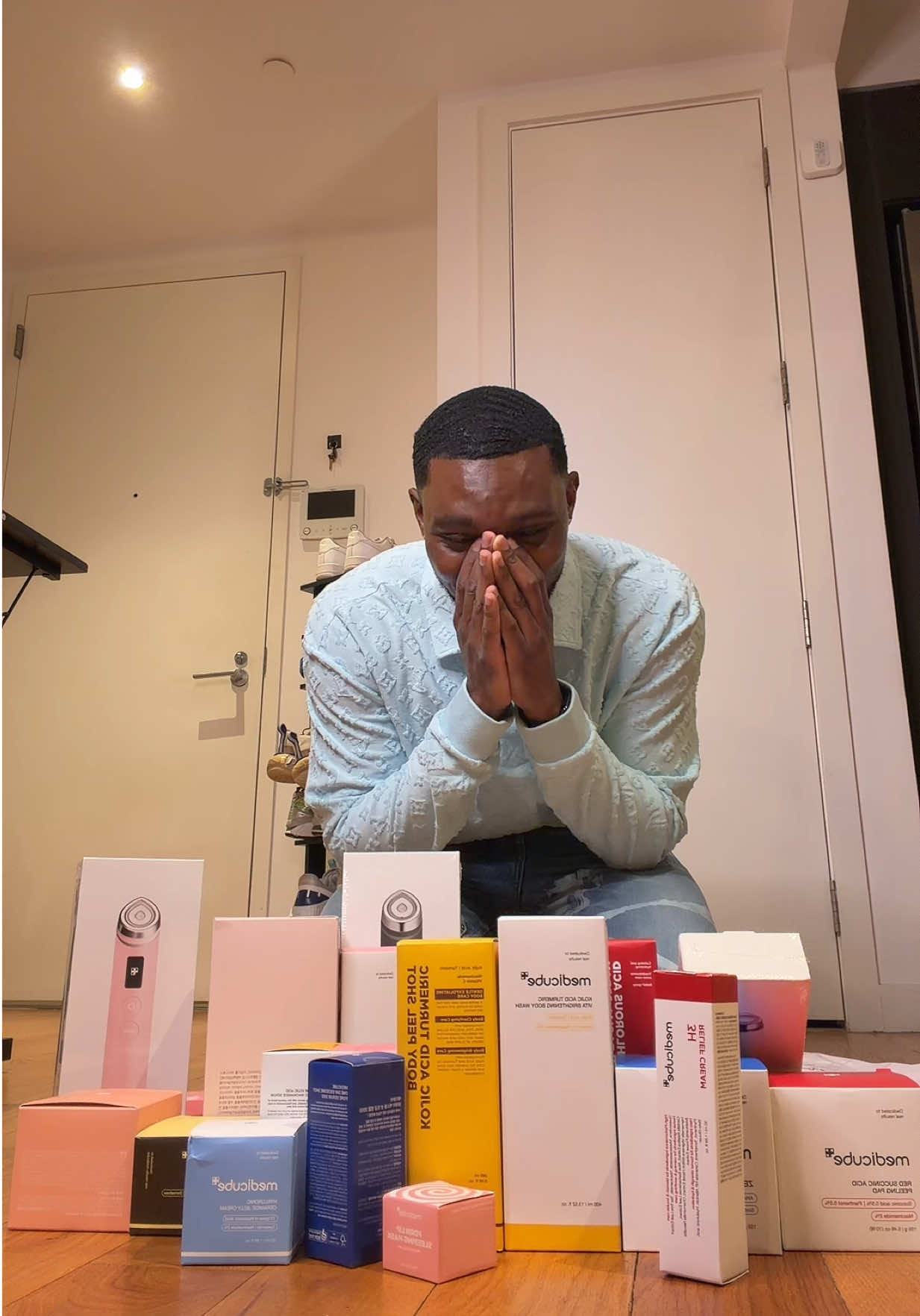 TikTok post by @tyshonlawrence for Medicube. Caption reads: [...] to thank y’all and I want to give a big....