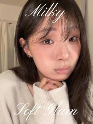 TikTok post by @katherinepark_ for IUNIK. Caption reads: [...] prep behind my milky makeup look 🥛🤍 @IUNIK....