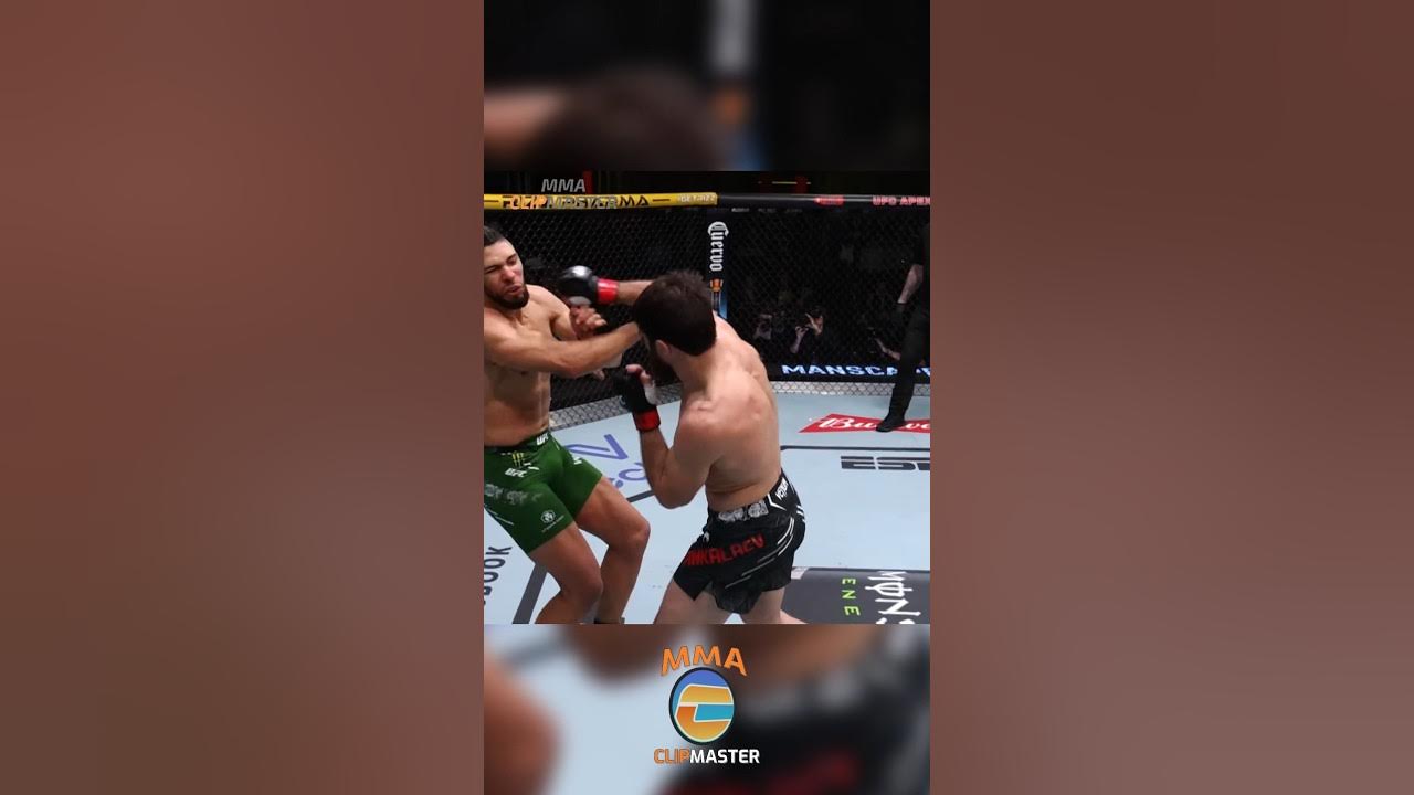 YouTube post by @MMAClipmaster for XMartial. Caption reads: Magomed Ankalaev CALMLY DISMANTLING Johnny Walker.