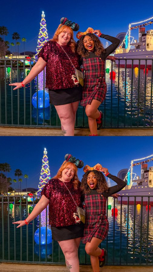 Instagram post by @melizzablack for Walt Disney World. Caption reads: CHEERS to having fun at Disney Jollywood Nights!!....