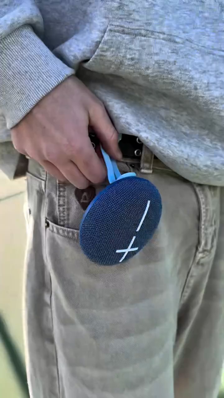 Instagram post by @coby.brooks for Ultimate Ears. Caption reads: AD: Check out the #MINIROLL from @ultimateears at....