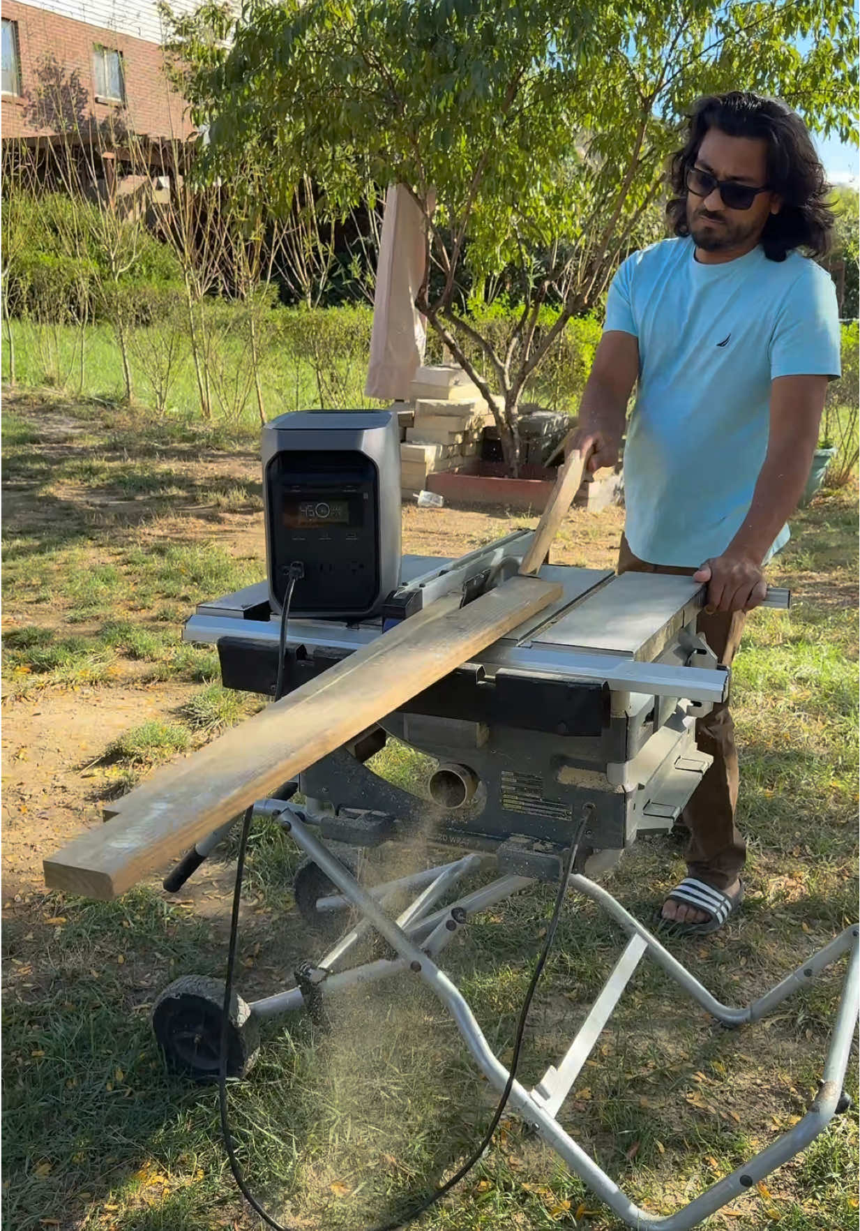 TikTok post by @arjunchuwan for EcoFlow. Caption reads: [...] #portablepower #arjunchuwan @EcoFlow....