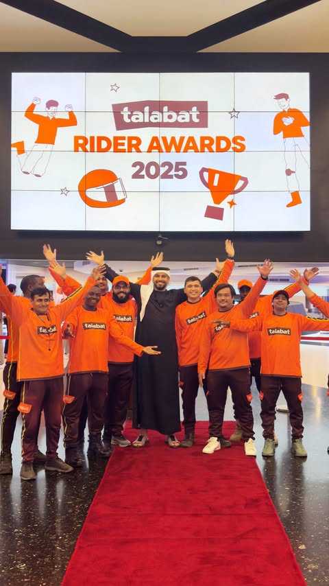 Instagram post by @ahmedpato for talabat. Caption reads: Talabat Rider Awards⭐️

يوم خاص للاحتفاء بالسائقين....
