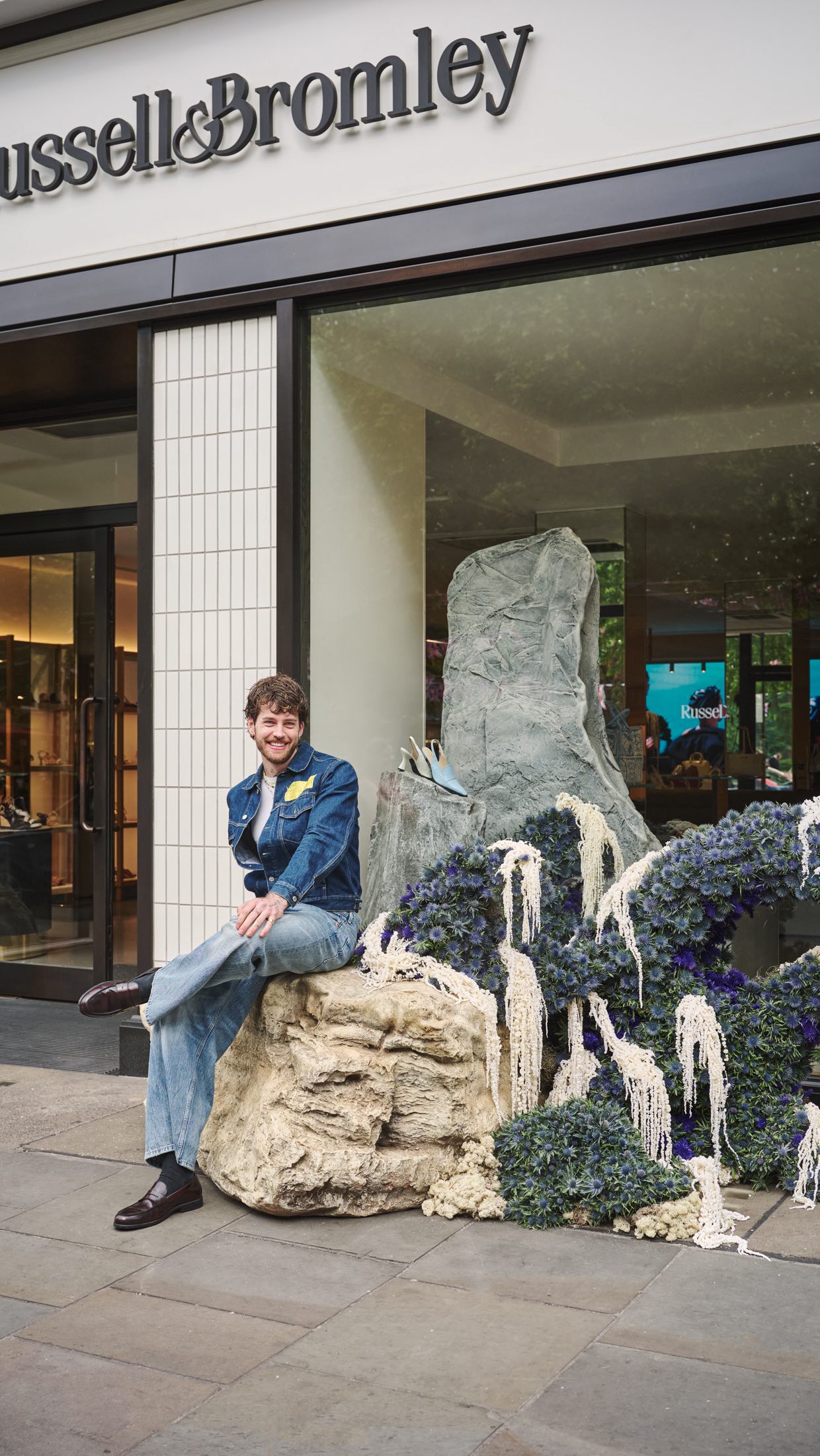 Instagram post by @hamishpowell for Russell & Bromley. Caption reads: Put your ear to a @russellandbromley loafer this....