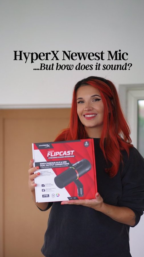 Instagram post by @cadaea for HyperX. Caption reads: AD | The HyperX Flipcast is here! A great mic for....