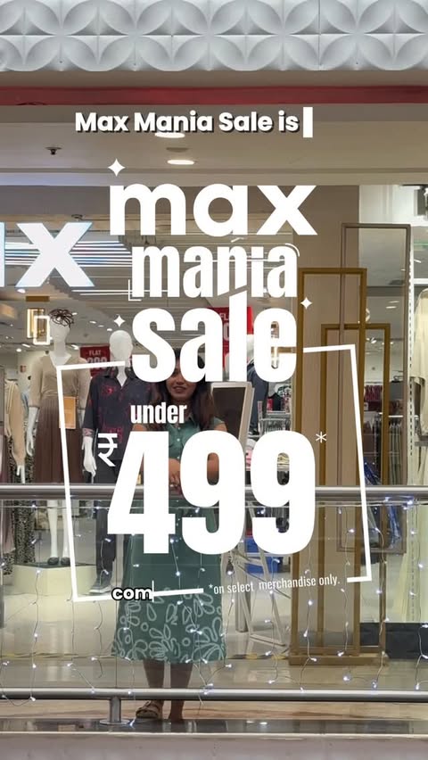 Instagram post by @anuuu.diaries for Max Fashion. Caption reads: [...] from 1st Jan onwards.
#MaxManiaSale....