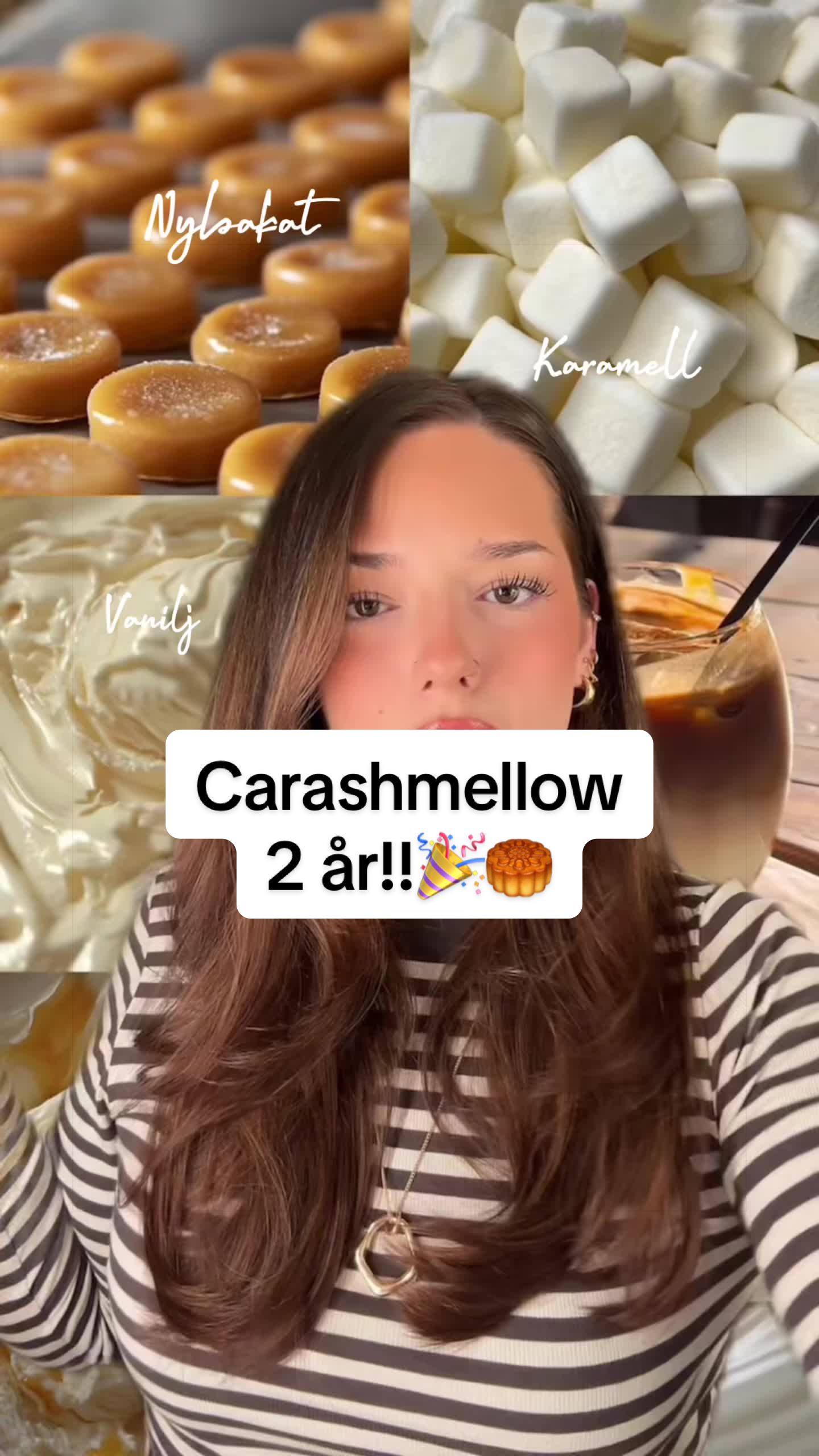 TikTok post by @sagazikovic for ESSNCE. Caption reads: I samarbete med @ESSNCE Crashmellow 2 år!! 🎉....