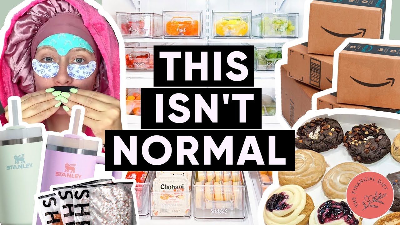 YouTube post by @thefinancialdiet for Statista. Caption reads: Why Nothing You Buy Feels Good Anymore.