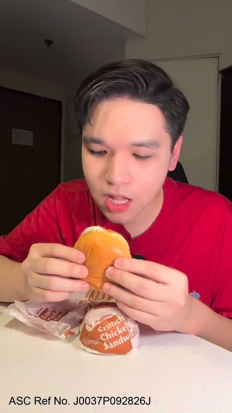 Instagram post by @gabbylibiran for Jollibee. Caption reads: [...] Chicken Sandwich Creamy Ranch from @jollibee....