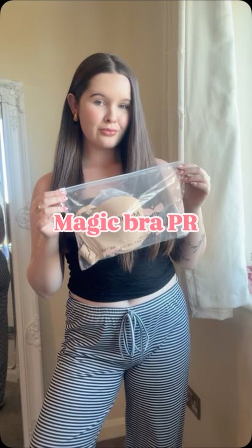 Instagram post by @ameliawaring_ for MagicBra. Caption reads: 🤍 @magicbrastore 

AD | #ad #pr 

Use my code:....