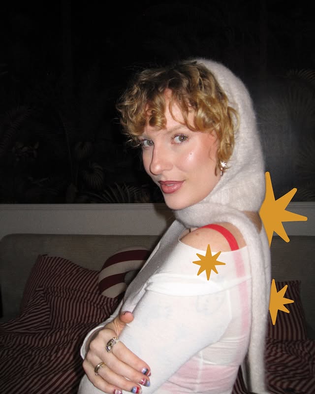 Instagram post by @hedinke for sloggi. Caption reads: reklám | a pop of red with @sloggi ❣️.