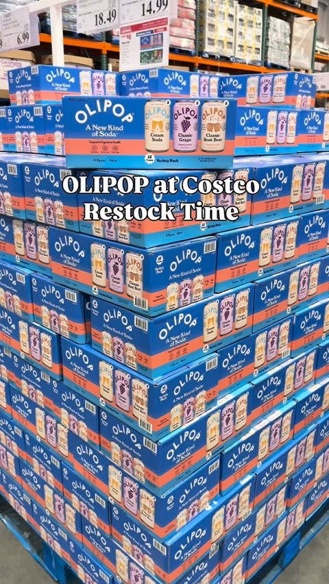 Instagram post by @costconew for OLIPOP. Caption reads: 🛒 OLIPOP Variety Pack at Costco!
This is one of....