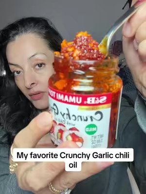 TikTok post by @roxannerivas for Yami. Caption reads: [...] #crunchygarlicchilioil @Yami. Best of Asia.