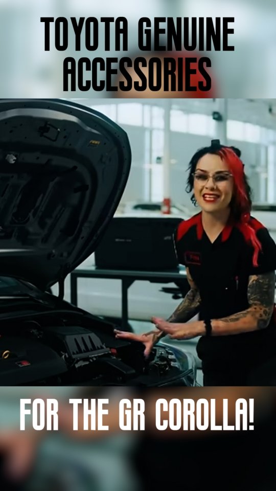 Instagram post by @pistonsandpixiedust for Toyota USA. Caption reads: [...] Upgrading the GR Corolla with @toyotausa....