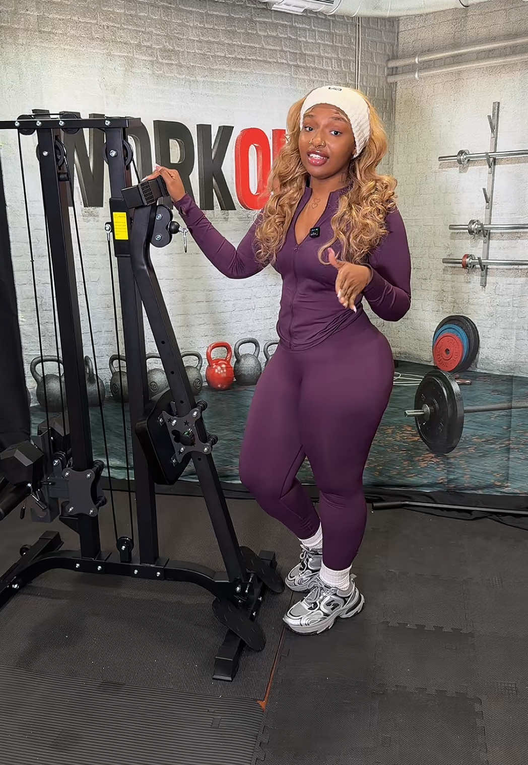 TikTok post by @biffzy for TOUSAINS. Caption reads: @TOUSAINS Now I can do a full body workout using....