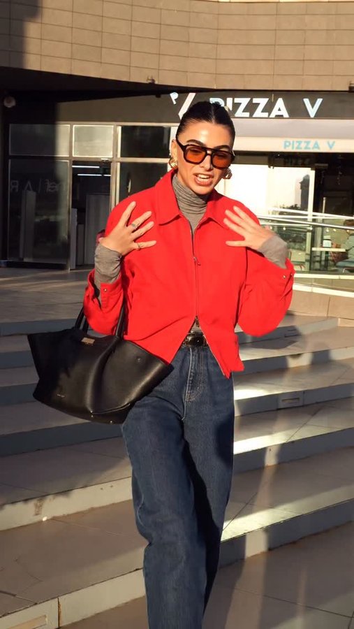 Instagram post by @selennergiz for SUUD COLLECTION. Caption reads: Sunday outfit🤎 #fyp #ootd #reklam 

Jacket....