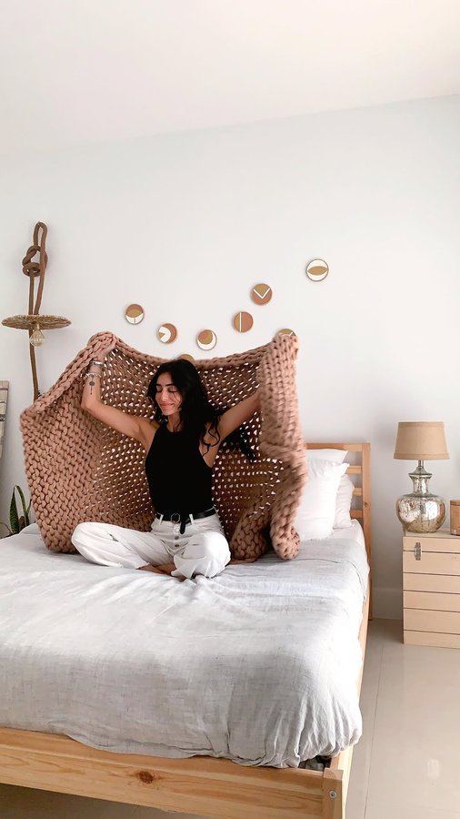 Instagram post by @waterthruskin for Bearaby. Caption reads: [...] the first time I heard about @mybearaby’s....