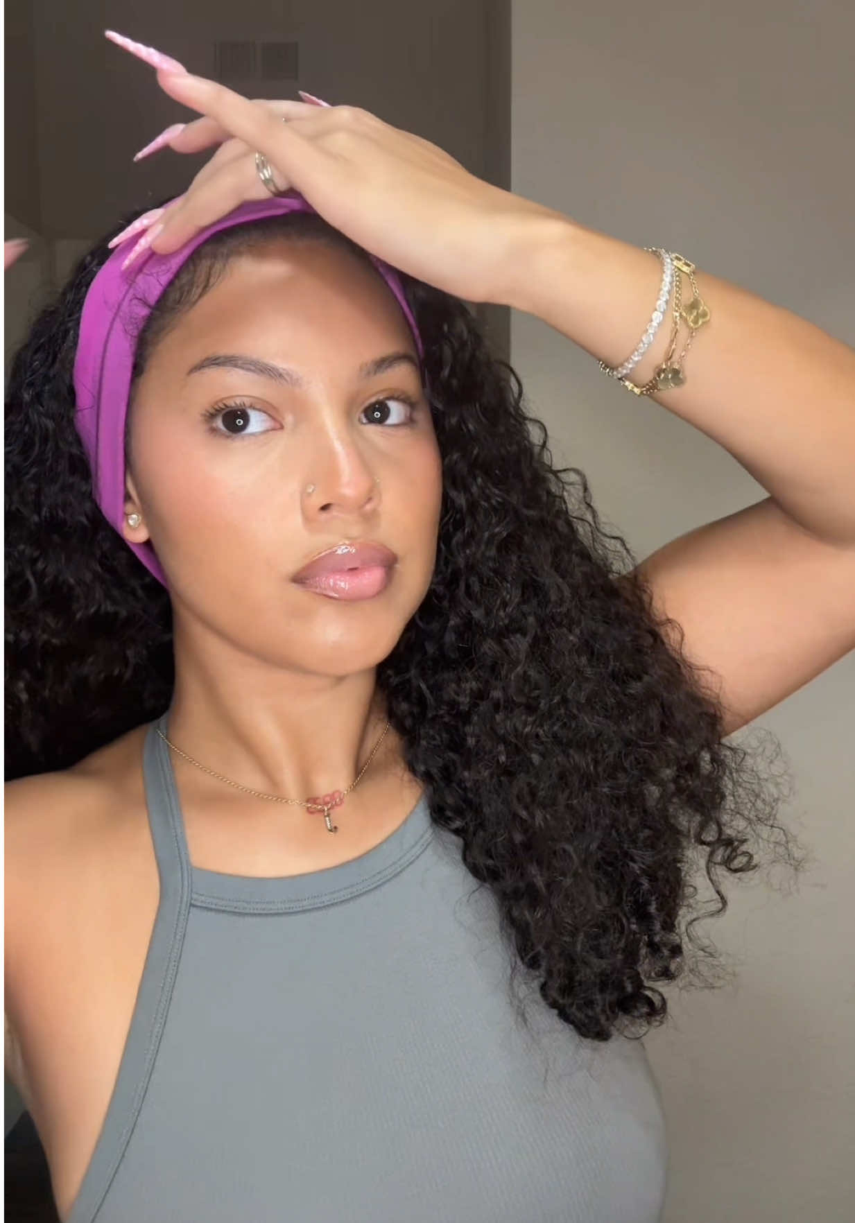 TikTok post by @justbeingmyaa3 for Curlyme. Caption reads: [...] rocking this in the summer 😍😍😍😍 @CurlyMe....