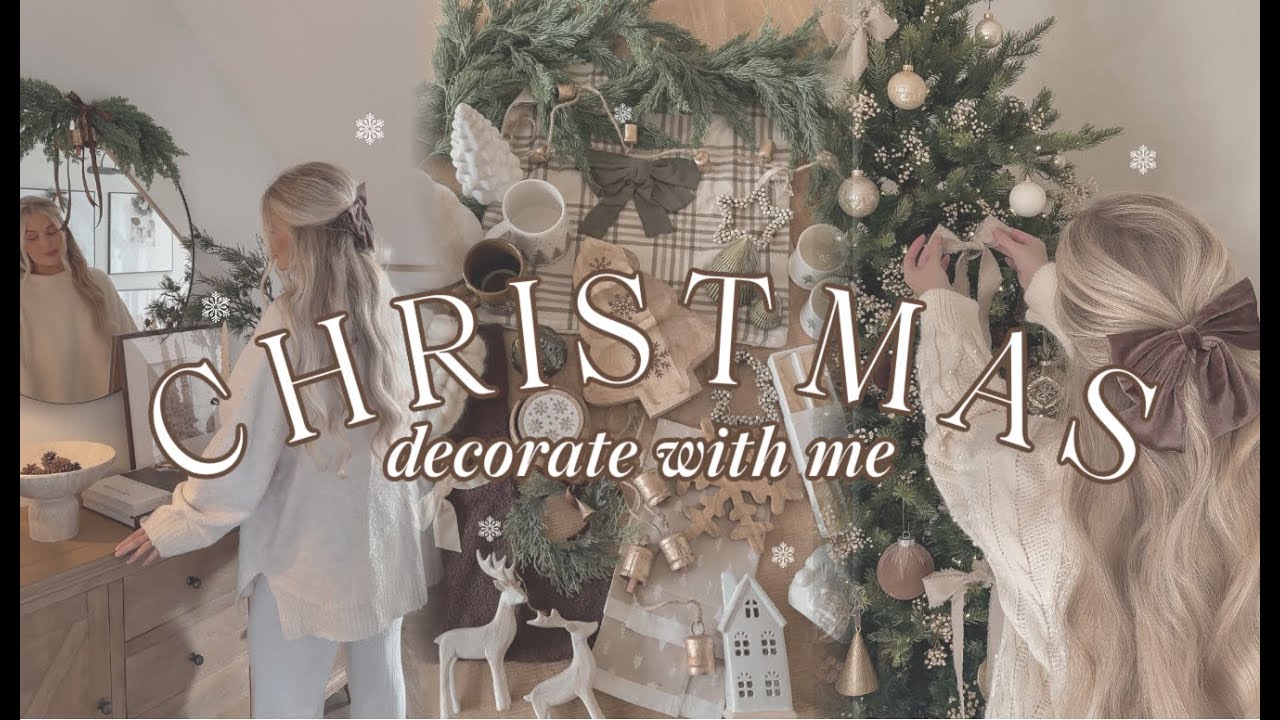 YouTube post by @GemmaLouiseMiles for Secret Linen Store. Caption reads: Christmas Decorate With Me 2024 | Kitchen,....