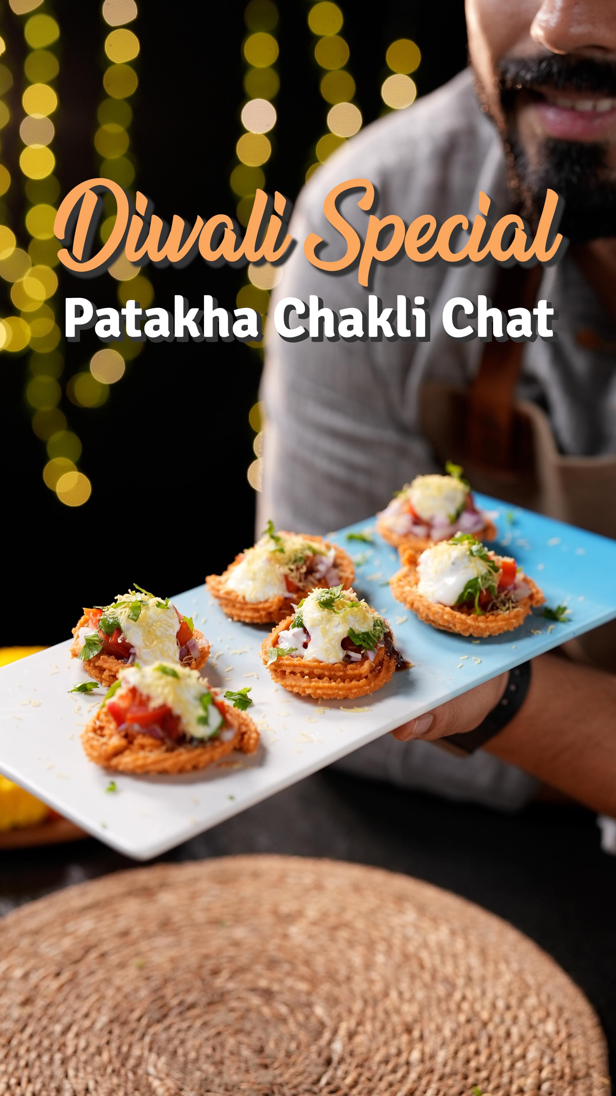 Instagram post by @bhaiyajiletscook for JioMart. Caption reads: Patakha Chakli Chaat Is Here 😍

Diwali is almost....