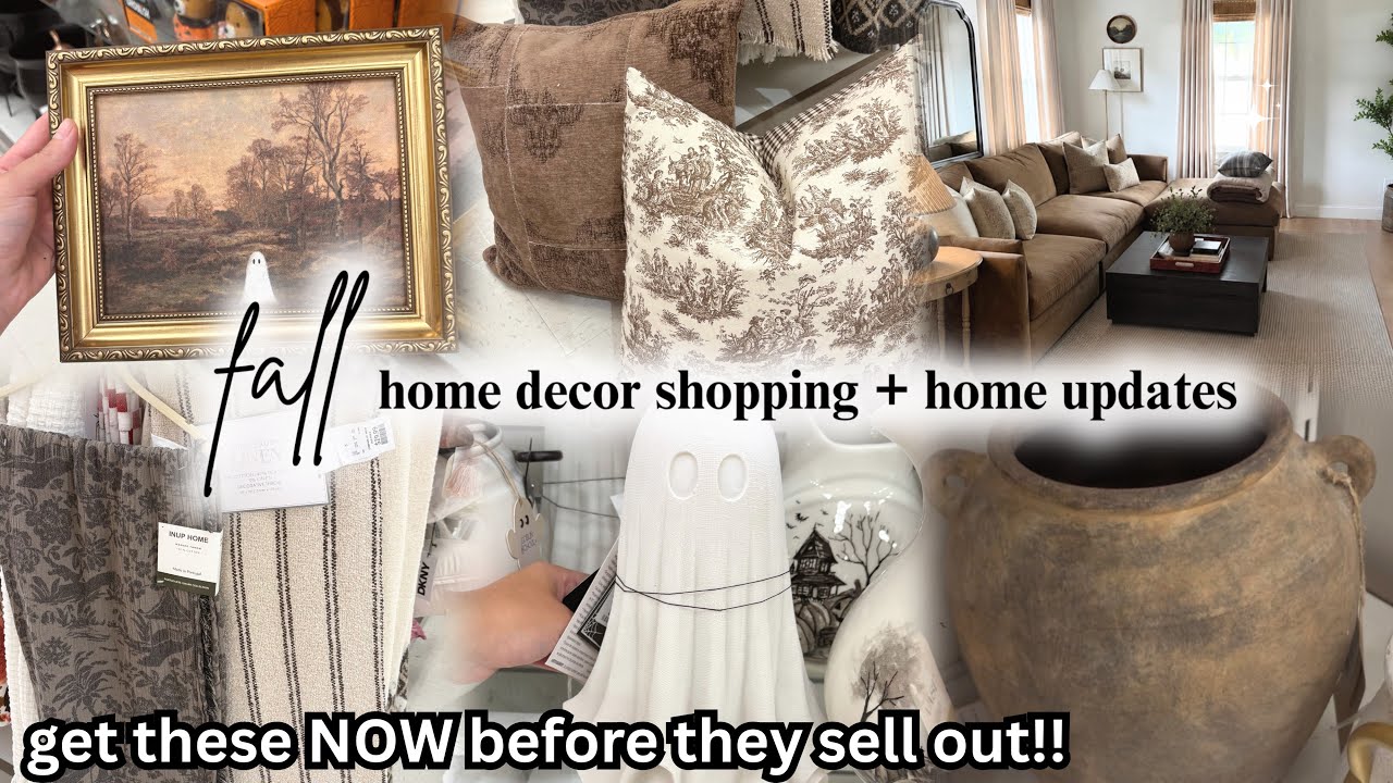 YouTube post by @JosieWilliams316 for Twopagescurtains. Caption reads: Fall home decor shop with me + home updates 2026....