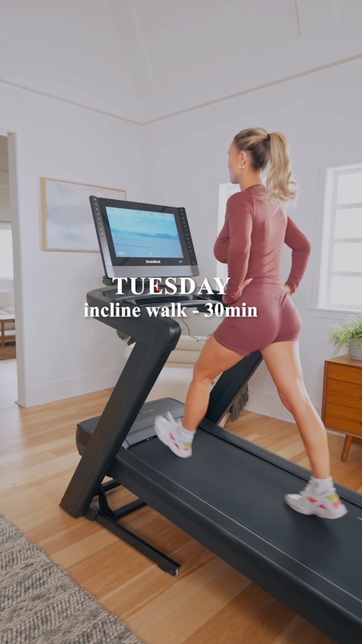 Instagram post by @kinsey for NordicTrack. Caption reads: Week of cardio in home with my unreal amazing....
