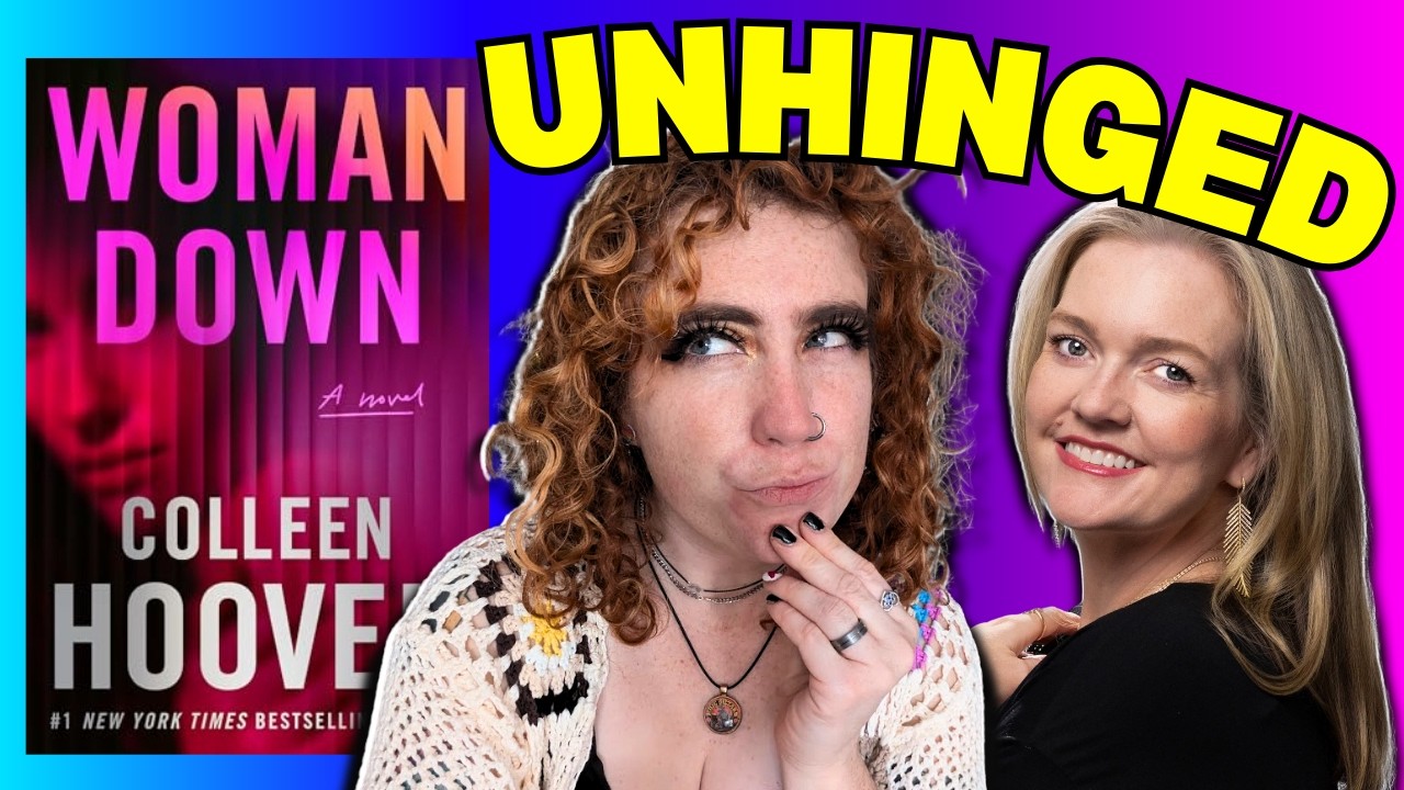 YouTube post by @SAVYWRITESBOOKS for Mercari. Caption reads: COLLEEN HOOVER IS BACK!!! | "Woman Down" Review.