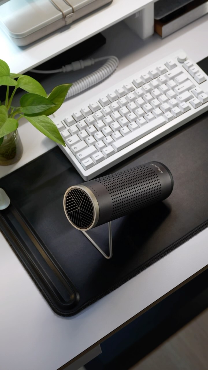 Instagram post by @jsetups for AIRINUM. Caption reads: Your Personal Air Purifier 🌬️

Breathe easy with....