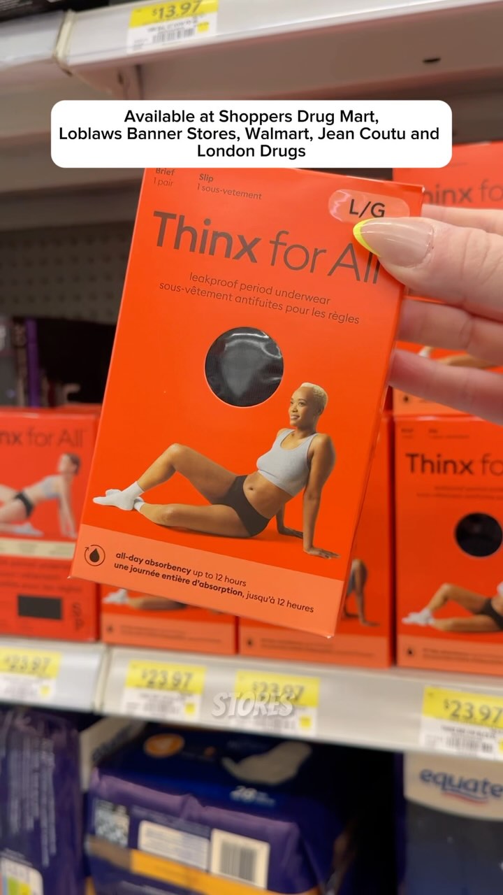 Instagram post by @couponcutiecanada for Thinx. Caption reads: Save $5 on @thinx for All Period Underwear right....