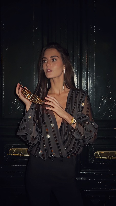 Instagram post by @anitantolin for Zadig&Voltaire. Caption reads: Own the night with zadig x @zadigvoltaire....