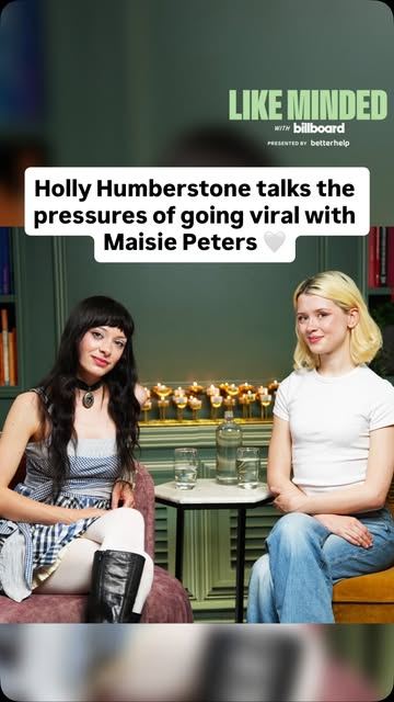 Instagram post by @hollyhumberstone for BetterHelp. Caption reads: [...] the music industry with Billboard and....