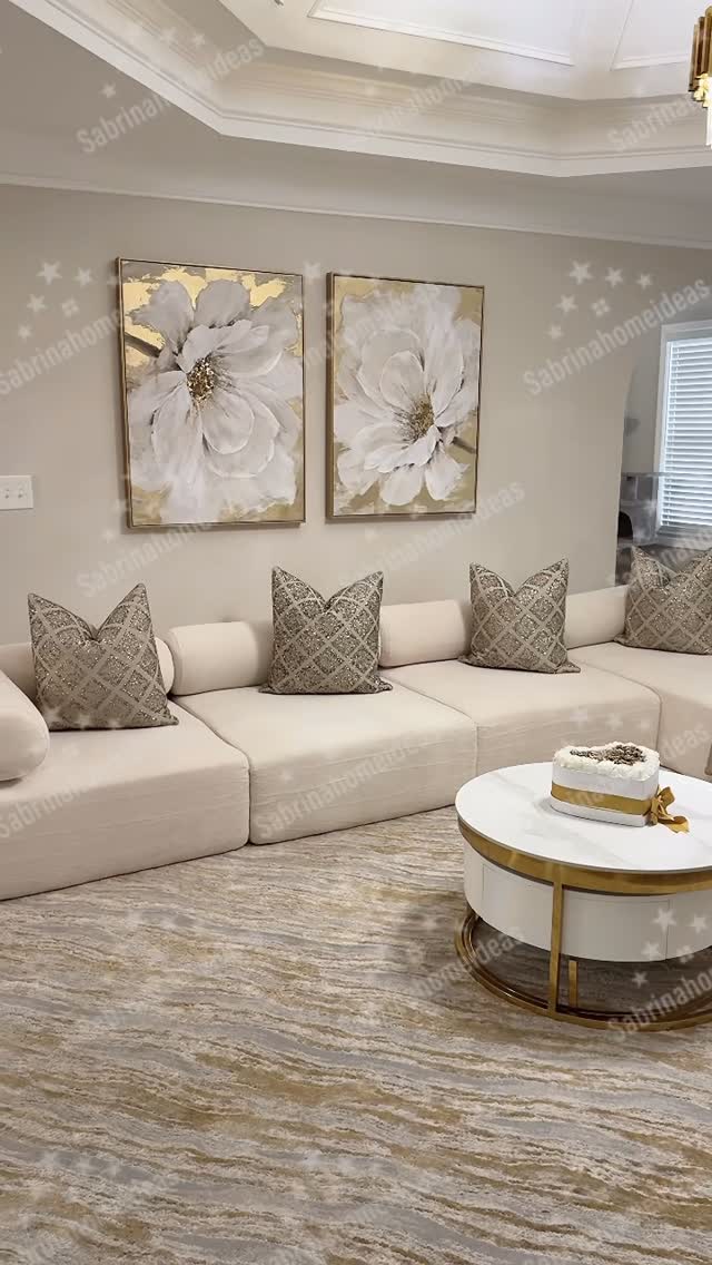 Instagram post by @sabrina__ramzi for Homary. Caption reads: Snippets & Reality : ✨ A clean living room is a....