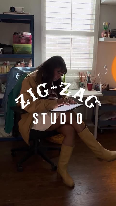 Instagram post by @french75studios for Zig-Zag. Caption reads: [...] Alanis, the illustrator shaping the Zig-Zag....