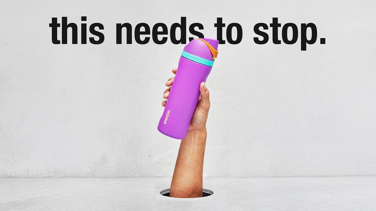 YouTube post by @mattdavella for NOMATIC. Caption reads: The water bottle trend has gone too far.