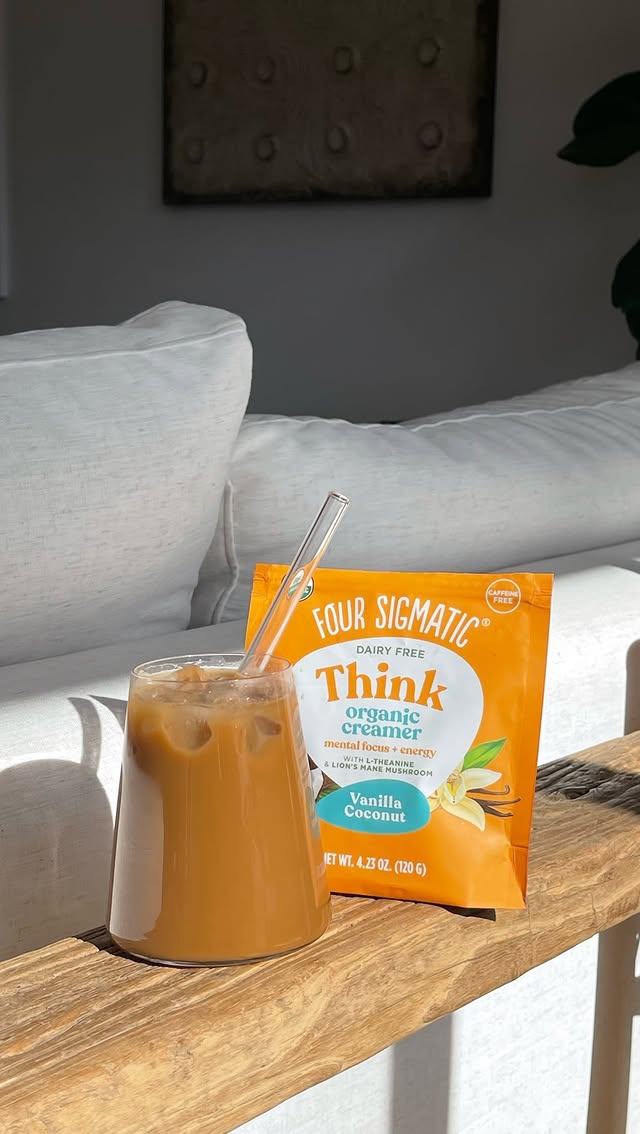 Instagram post by @realfoodology for Four Sigmatic. Caption reads: I have been drinking @foursigmatic coffee for....