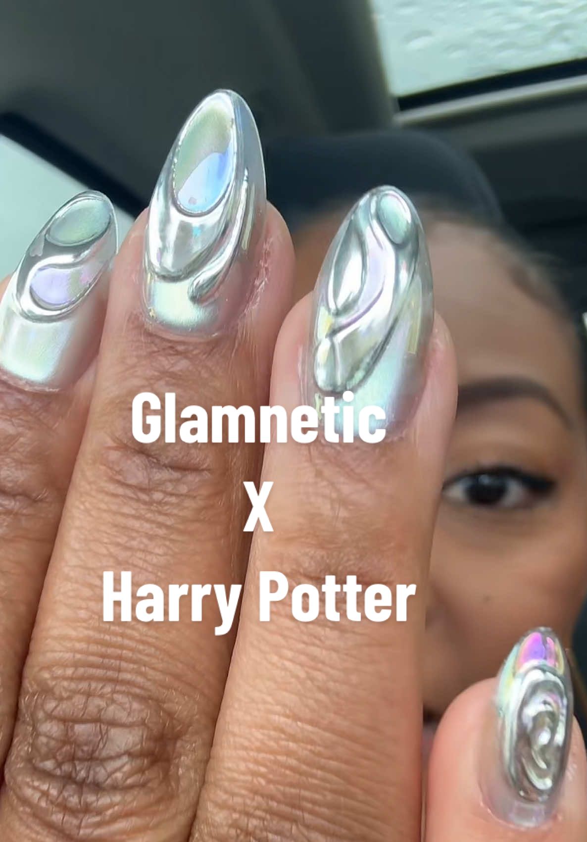 TikTok post by @suki_michelle_ for Glamnetic. Caption reads: @Glamnetic x Harry Potter!! I have them in Unicorn....