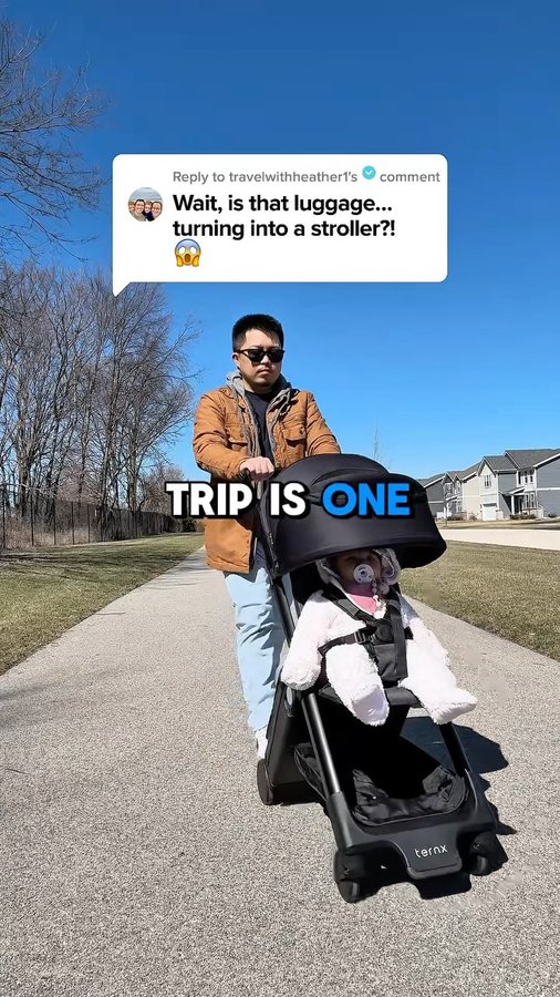 Instagram post by @vinzleonardo for TernX. Caption reads: [...] that transforms into a stroller! @myternx....
