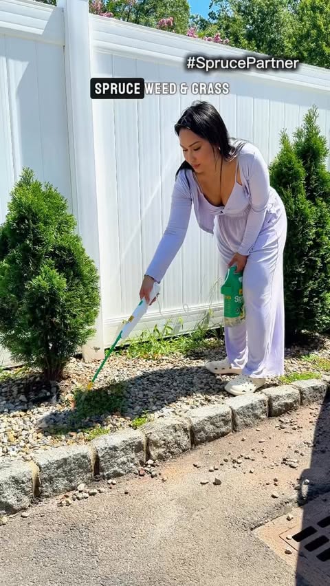 Instagram post by @claudy_pel for Spruce. Caption reads: #SprucePartner #ad Less time fighting weeds, [...].